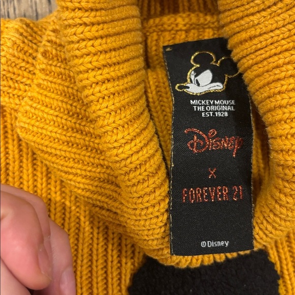 Disney x Forever 21 Women's Yellow Turtleneck Sweater with Mickey Design (S) - Picture 2 of 9